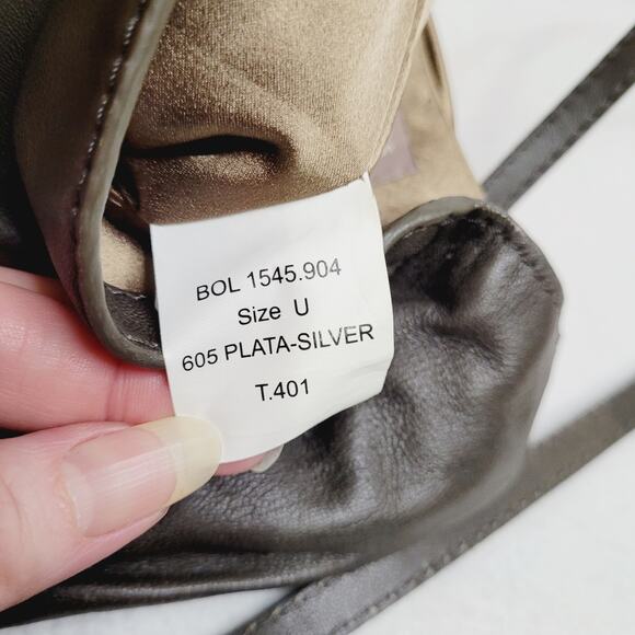 Hoss Intropia brown leather beaded and metal sequined cross body bag - Picture 12 of 16